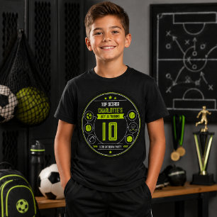 Pojkar Modern Svart Sport Barn 10-årsdag T Shirt