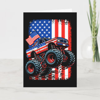 Pojkar Monster Truck Usa Flagga Monster Truck 4 Ju Kort