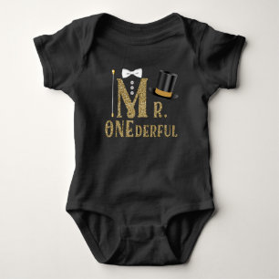 Pojkar Mr ONEderful 1-års födelsedagsskjortor Tee