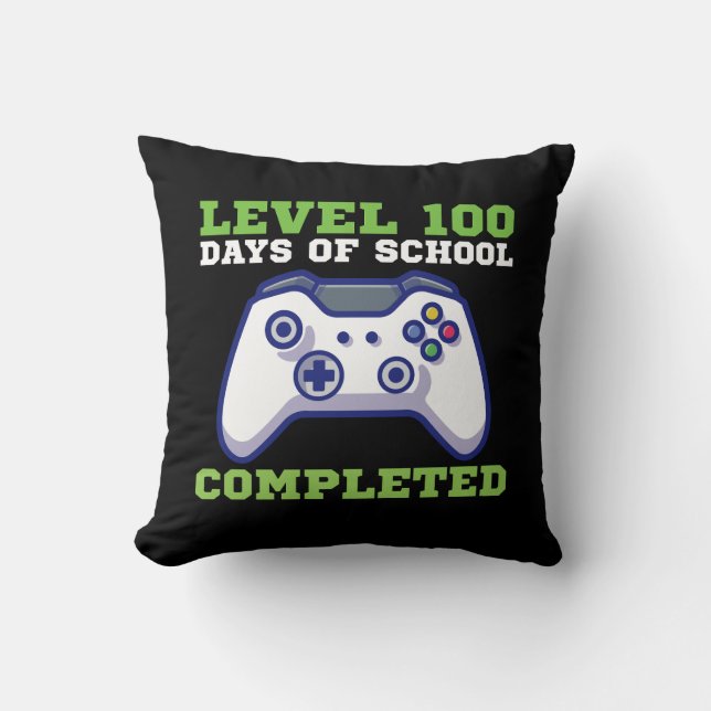 Pojkar Nivå 100 Dagar Skola Klar  Kudde (Framsida)