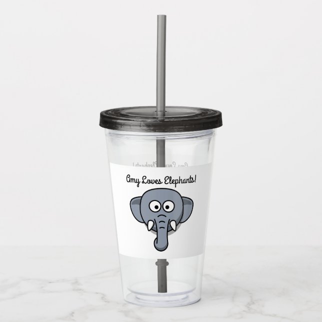 Pojkar och flickor älskar elefanter take away mugg (Framsida)