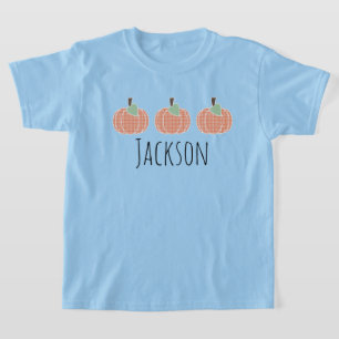 Pojkar Orange Gingham Pumpa Trio T Shirt