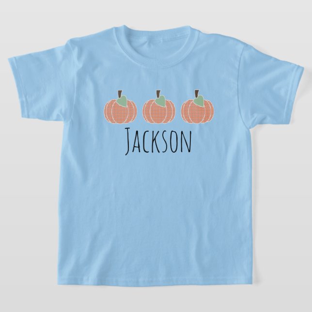  Pojkar Orange Gingham Pumpa Trio  T Shirt (Laydown)