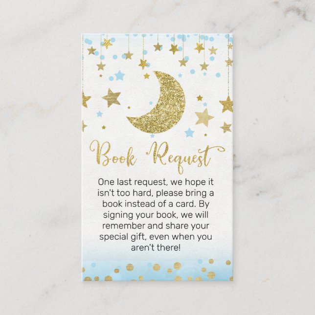 Pojkar över begäran om införande av Måne Bok Visitkort (Framsida)