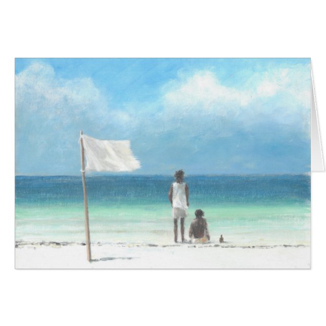 Pojkar på stranden Kenya Hälsningskort (Framsidan Horizontal)