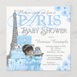Pojkar Paris Baby Shower-inbjudningar Inbjudningar