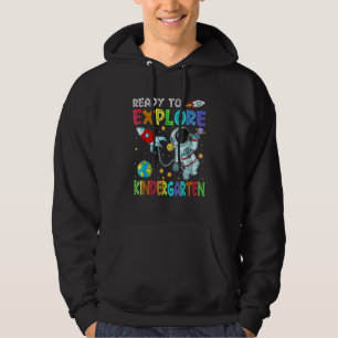 Pojkar redo att utforska förskoleklass tillbaka ti hoodie