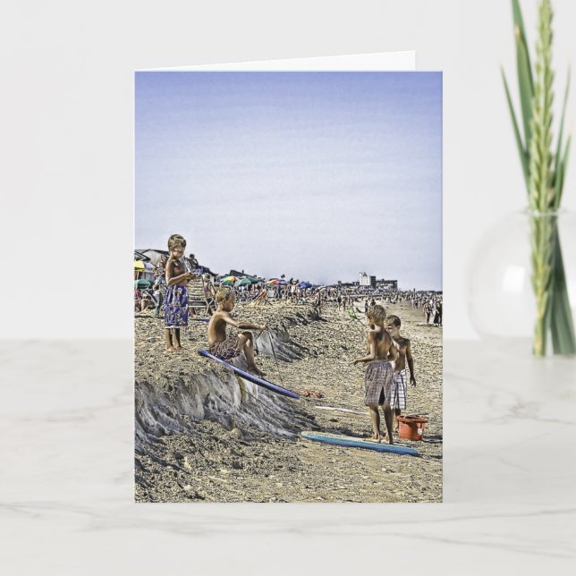 Pojkar Sand att surfa DB-hisskortet Tack Kort (Framsida)