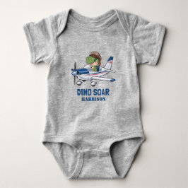 Pojkar Söt Blå Flygplan Dinosaurie Barn 1-årsdag T Shirt