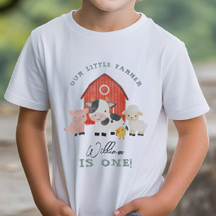 Pojkar Söt Gårdsdjur Barn Födelsedag T Shirt