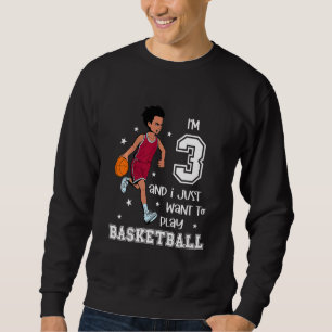 Pojkar spelar basket jag är 3 1 lång ärmad tröja