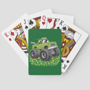 Pojkar St Patricks Day Småbarn Lucky Monster Truck Casinokort
