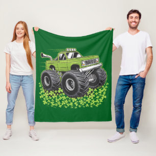 Pojkar St Patricks Day Småbarn Lucky Monster Truck Fleecefilt