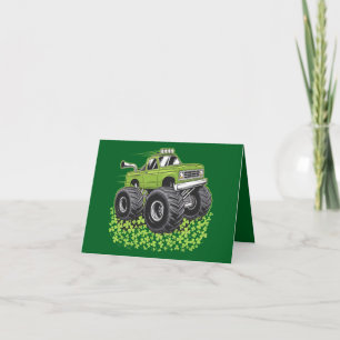 Pojkar St Patricks Day Småbarn Lucky Monster Truck Kort
