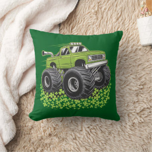 Pojkar St Patricks Day Småbarn Lucky Monster Truck Kudde