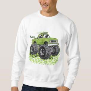 Pojkar St Patricks Day Småbarn Lucky Monster Truck Lång Ärmad Tröja