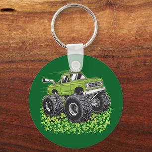 Pojkar St Patricks Day Småbarn Lucky Monster Truck Nyckelring
