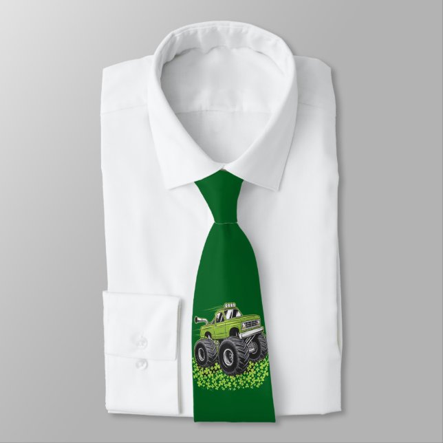Pojkar St Patricks Day Småbarn Lucky Monster Truck Slips (Bunden)