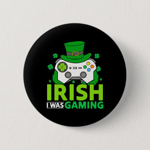 Pojkar St Patricks Day Video Game Irländsk Jag spe Knapp