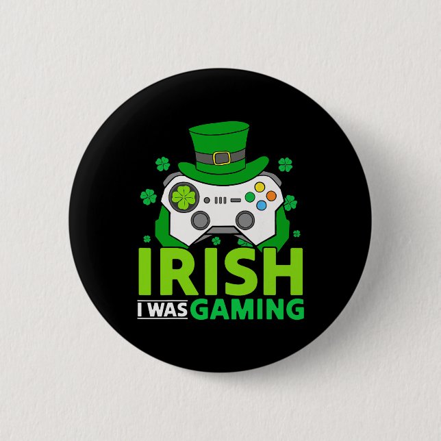 Pojkar St Patricks Day Video Game Irländsk Jag spe Knapp (Framsida)