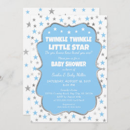 Pojkar Twinkle Little Star Baby Shower-inbjudninga Inbjudningar