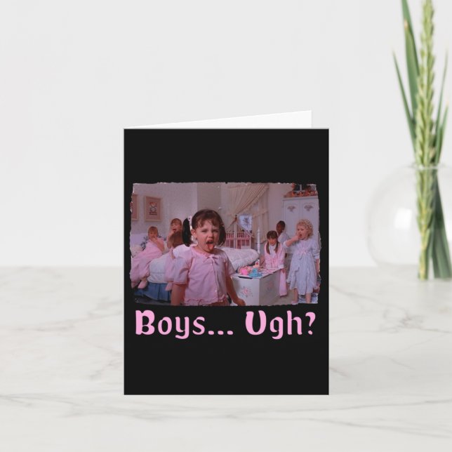 Pojkar.. Ugh! - Funny Valentines day Shirt Pullove Kort (Framsida)