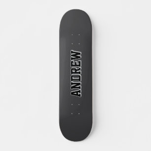 Pojkar Varsity Svart Skateboard Personligt Namn