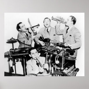 Pojkarna i bandage, musik, band, retro s. poster