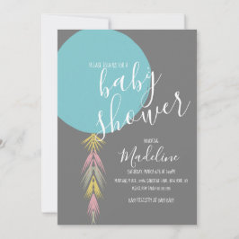 Pojkarnas baby shower Tassel Boho ballong  inbjuda Inbjudningar