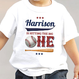 Pojkarnas baseboll 1-årsdag t shirt