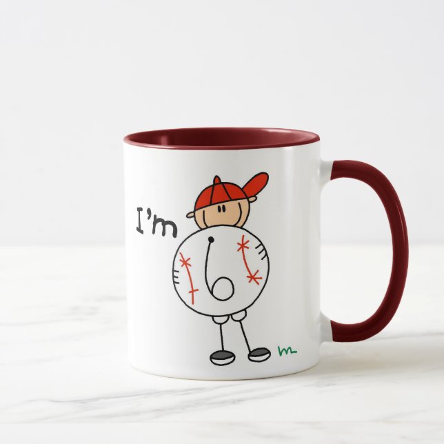 Pojkarnas baseboll Jag är 6 Mugg (Höger)