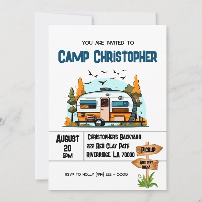 Pojkarnas campingäventyr födelsedags-släpparty  (Framsida)