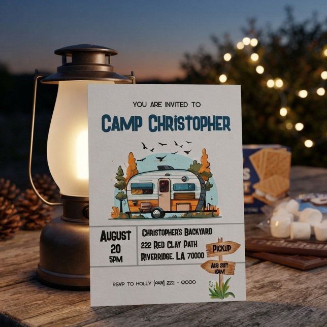 Pojkarnas campingäventyr födelsedags-släpparty  (Skapare uppladdad)