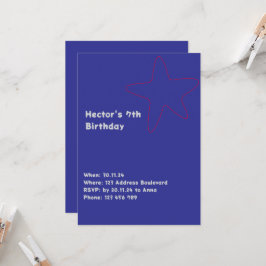 Pojkarnas inbjudan stjärna blå röd