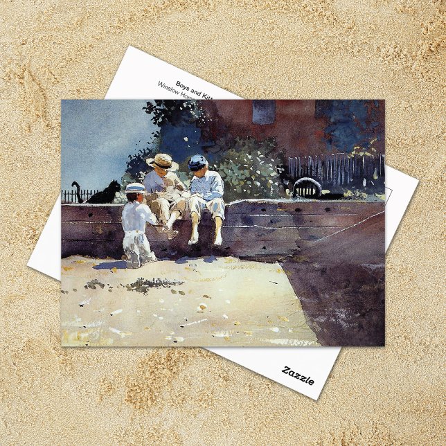 Pojkarnas katt Winslow Homer Vykort (Skapare uppladdad)
