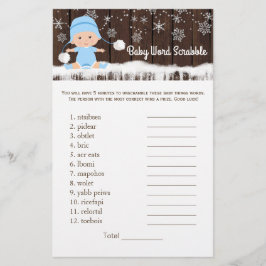 Pojkarnas ordsallad barnkammarrim baby shower-spel