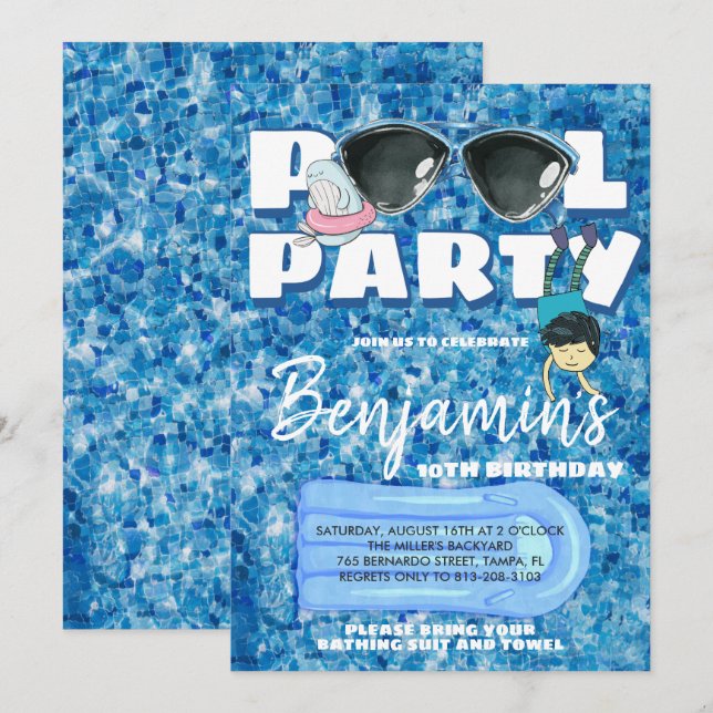Pojkarnas poolparty inbjudan (Fram/baksida)