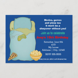 Pojkarnas Pyjamasparty Födelsedagsinbjudan Inbjudningar