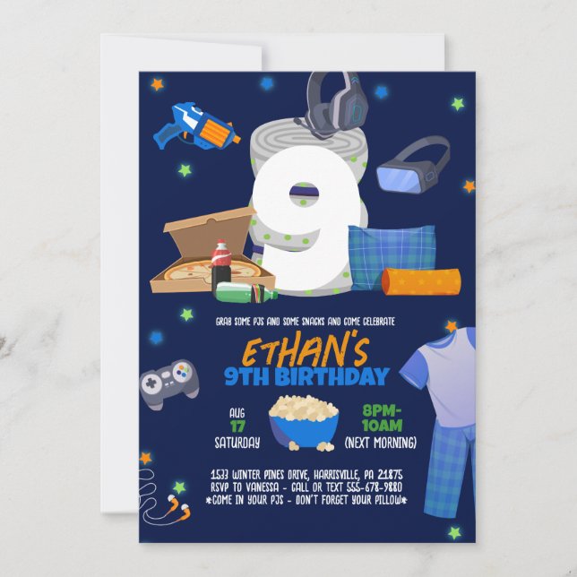 Pojkarnas Pyjamasparty Inbjudan (Framsida)