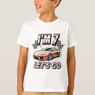 Pojkars 6-årsdag Racingbil Outfit – Låt oss köra b T Shirt