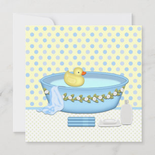 Pojkars badtid baby shower inbjudningar