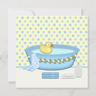 Pojkars badtid baby shower inbjudningar