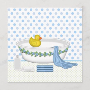 Pojkars badtid baby shower inbjudningar