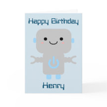 Pojkars födelsedag Söt tecknad robotraket