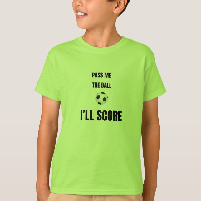 Pojkars Fotbollströja - Ge Mig Bollen T Shirt (Framsida)