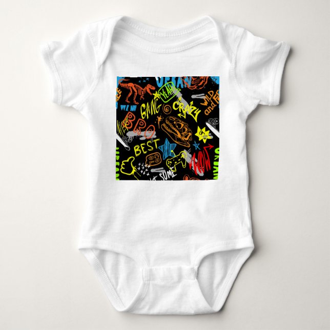 Pojkars graffiti: Handritad coolhet T Shirt (Framsida)