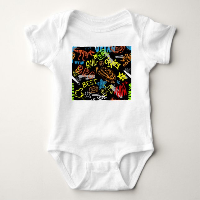 Pojkars graffiti: Handritad coolness T Shirt (Framsida)