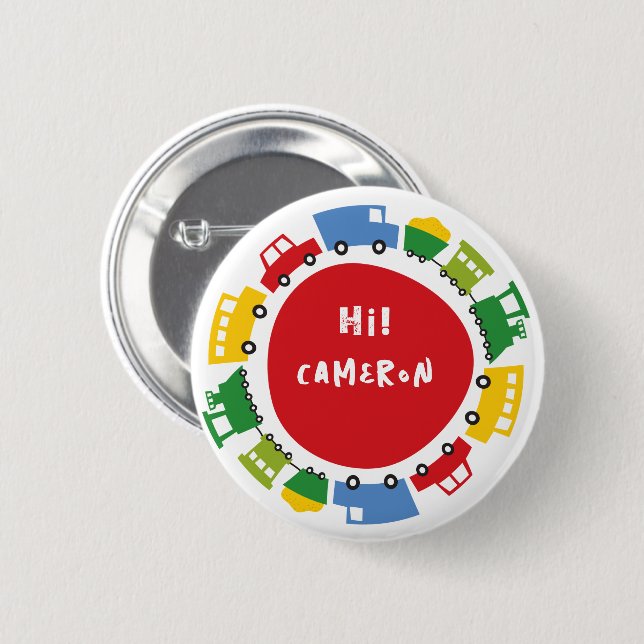 Pojkars Leksaker Färgglad Kul Transport Födelsedag Knapp (Framsida & baksida)