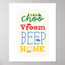 Pojkars Leksaker Transport Bil Tåg Buss Baby Barnk Poster