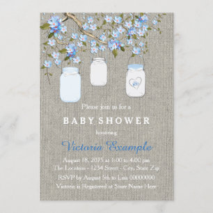 Pojkars linsbaby shower inbjudningar